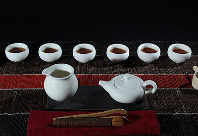 White porcelain tea set